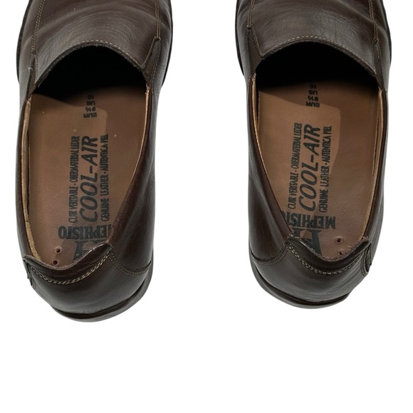 Mephisto Size 10 Cool Air Dark Brown Leather Slip On Loafers Driver - Picture 4 of 15
